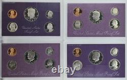 United States Proof Sets 1971-1992 LOT OF 22 UNC OGP COA VF+ Eisenhower, SBA