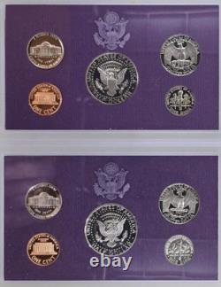 United States Proof Sets 1971-1992 LOT OF 22 UNC OGP COA VF+ Eisenhower, SBA