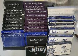 United States Proof Sets 1971-1993, 1999-2006, 2009 LOT OF 32 UNC OGP VF