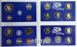 United States Proof Sets 1971-1993, 1999-2006, 2009 LOT OF 32 UNC OGP VF