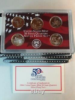 United States Silver PROOF SET LOT BU QUARTERS 2004,2005, 2 x 2006