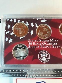 United States Silver PROOF SET LOT BU QUARTERS 2004,2005, 2 x 2006