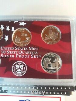 United States Silver PROOF SET LOT BU QUARTERS 2004,2005, 2 x 2006