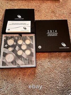 United States U. S. Mint 2014 Limited Edition Silver Proof Set with box and COA