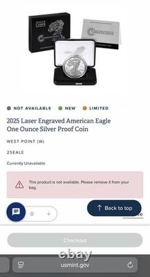 VERY RARE 2025 Laser Engraved American Eagle 1oz Silver Proof Limited Set