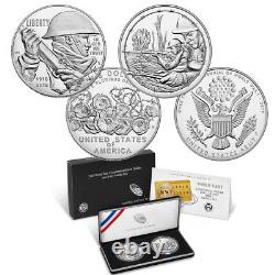 World War I Centennial 2018 Silver Dollar and Army Medal Set